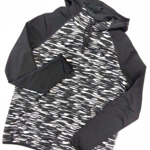 Nike Black and White Camouflage Hoodie, cowl neck